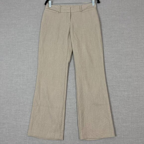 Worthington Petite Curvy Fit Trousers Sz 2P Boot Cut Beige - Picture 1 of 12